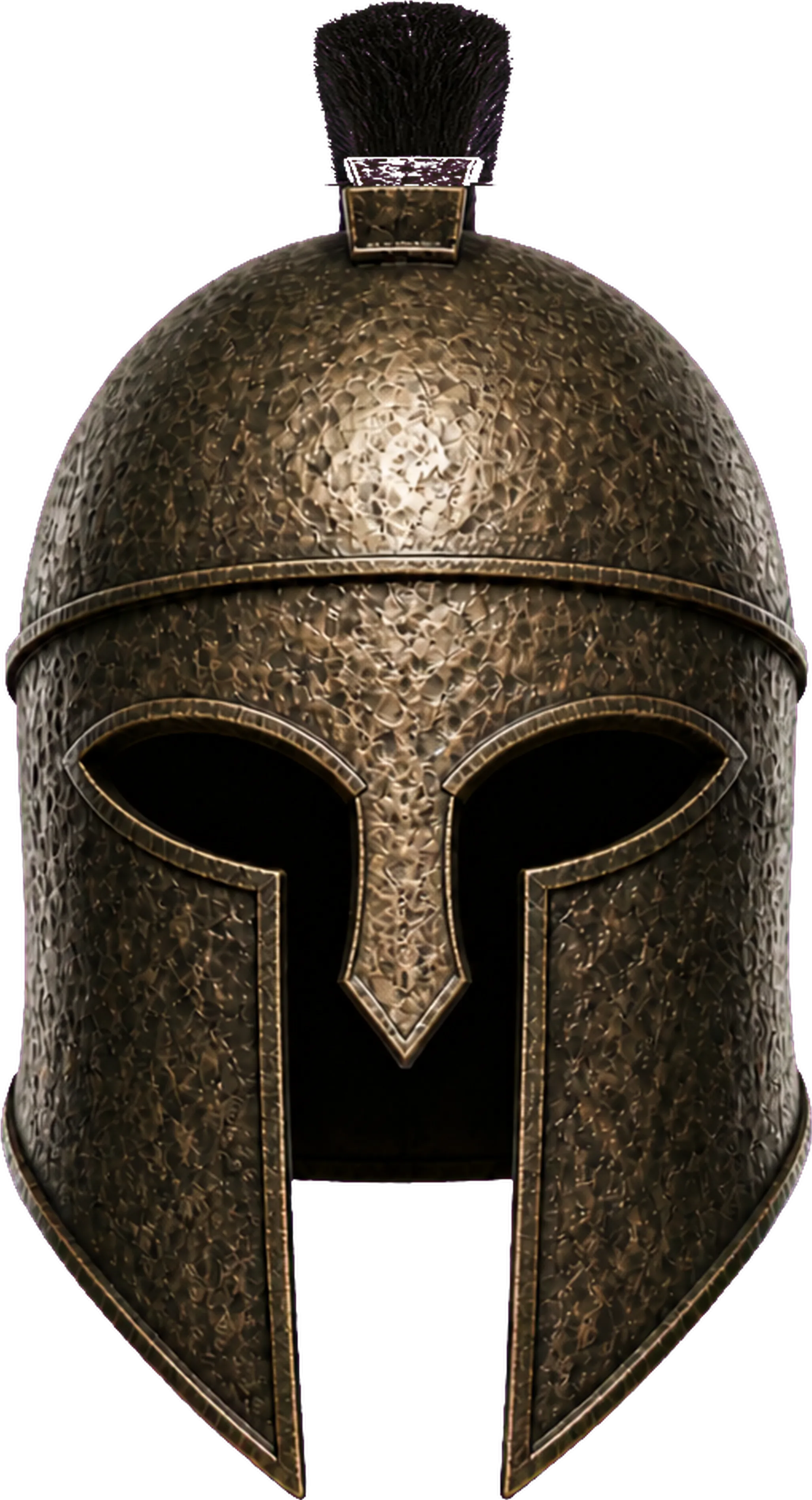 Weathered bronze Spartan helmet
